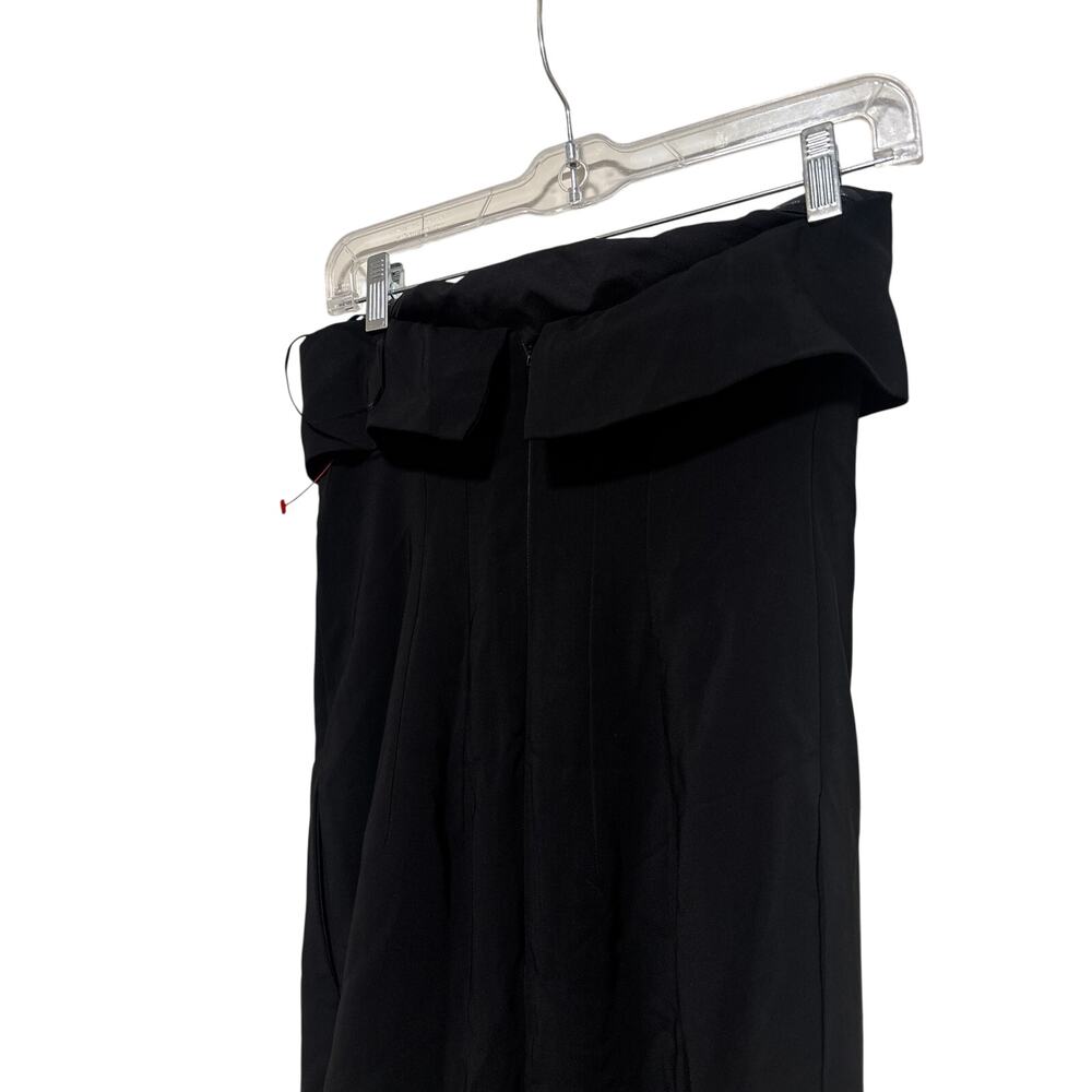 Banana Republic Black Foldover Column Maxi dress Stretch 00 Petite - Picture 6 of 9